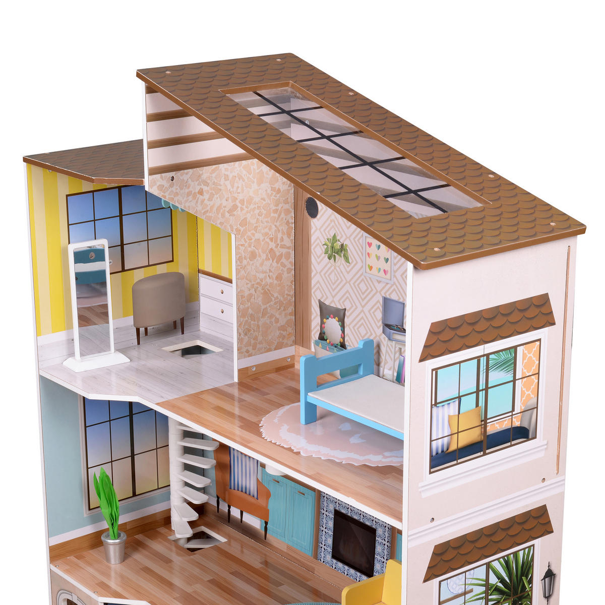 PUPPENHAUS, Mehrfarbig, 118cm - Multicolor, Holz (82/118/28cm) - Teamson Kids
