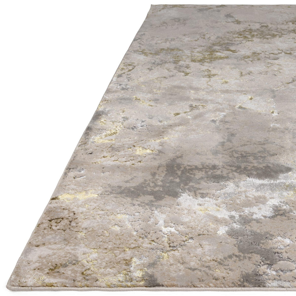 TEPPICH Hochglanz Metallic abstrakt Galaxie-Design pflegeleicht strapazierfähig COMO-Varenna, Gold 200x290 cm - Goldfarben, Textil (200/290cm) - KADIMA DESIGN