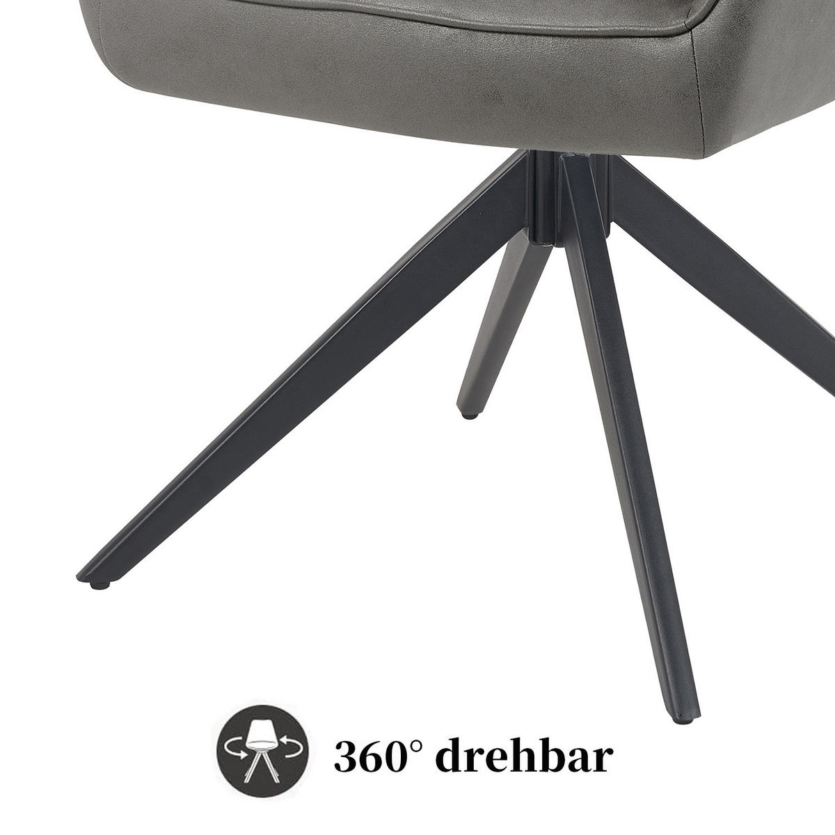 ARMLEHNSTUHL ARVIT - Schwarz/Grau, Textil/Metall (58/87/61cm) - B&D Home