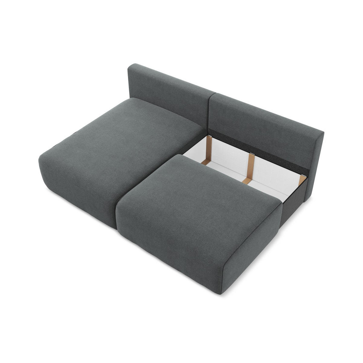 ECKSOFA mit Schlaffunktion links Strukturstoff Stoff Grau - Schwarz/Grau, Kunststoff/Textil (149/210cm) - LaMiaSofa