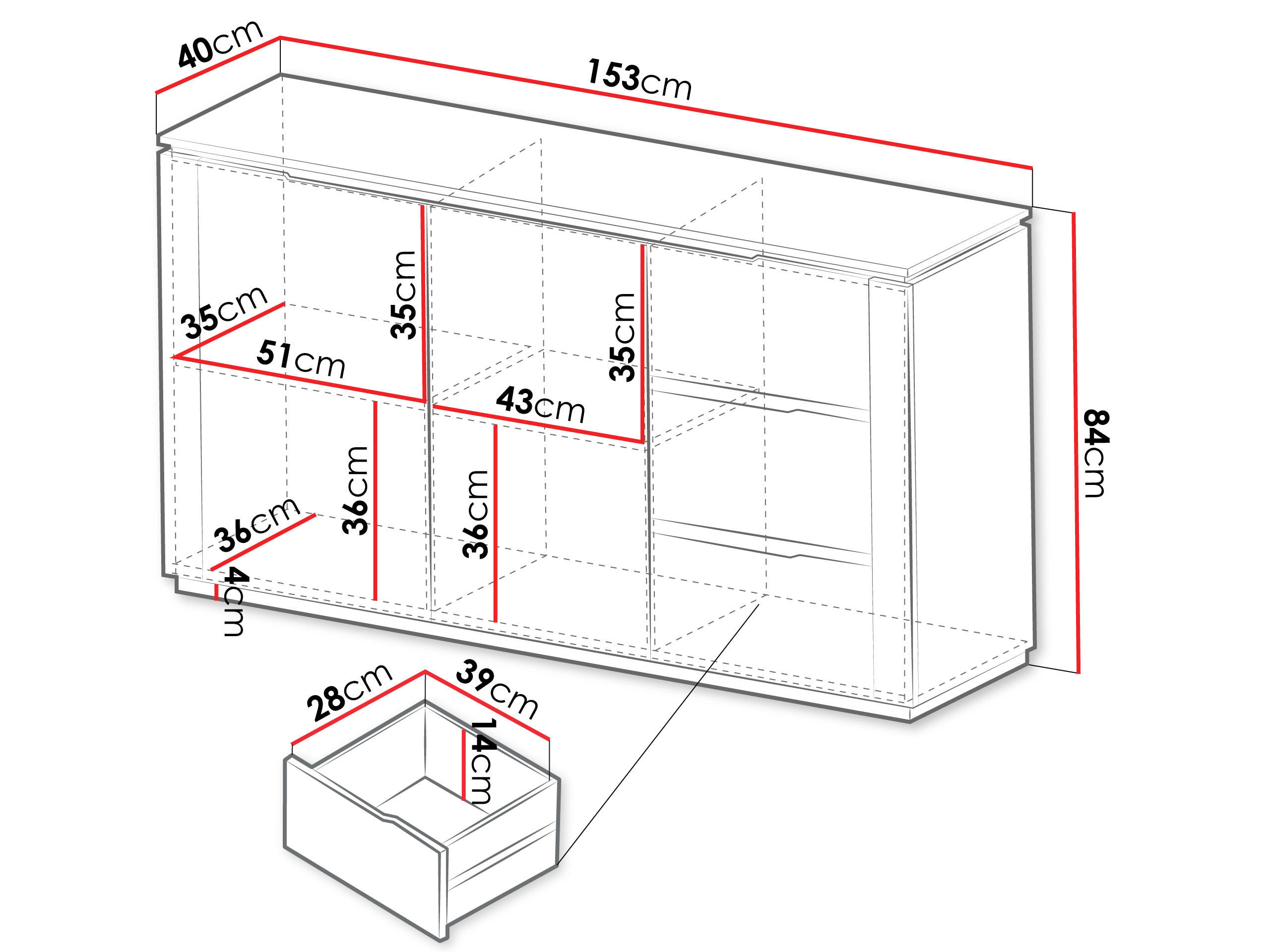 Thumbnail - Mirjan24 Sideboard, Sand, Gold, Holzwerkstoff, 3 Schubladen, Rechteckig,Rechteckig, 153x84x40 cm, Wohnzimmer, Kommoden &...