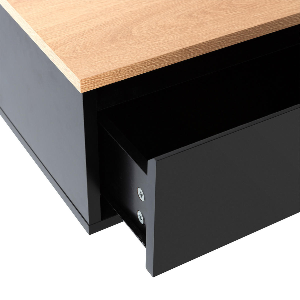 NACHTTISCHE schwebende – Set aus 2 schewebende Nachttischen Desi Schwarz/Eiche - Schwarz, Holzwerkstoff (40/21/35cm) - VS Venta-stock