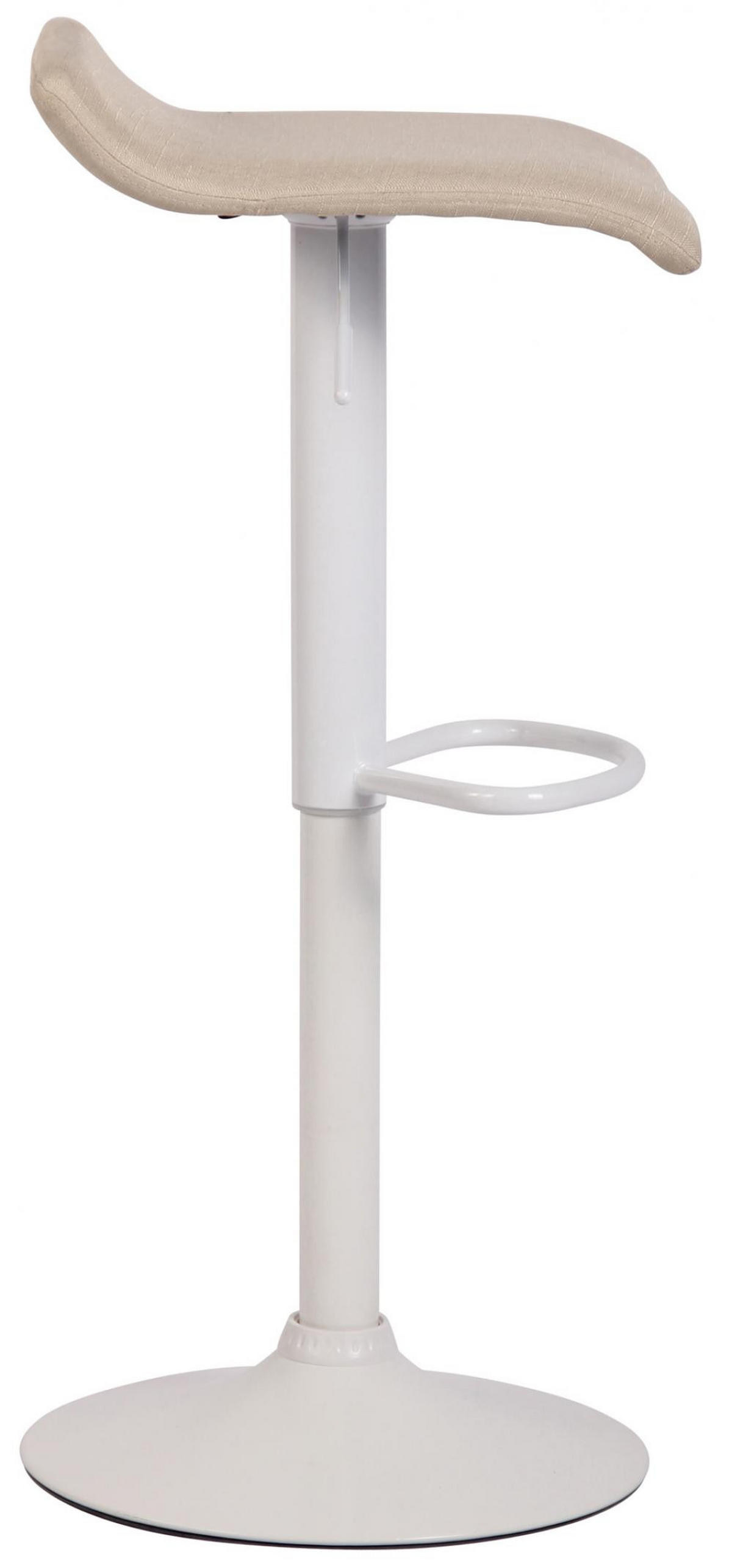 BARHOCKER Stoff creme - Creme/Weiß, Textil/Metall (36/63/39cm) - CLP