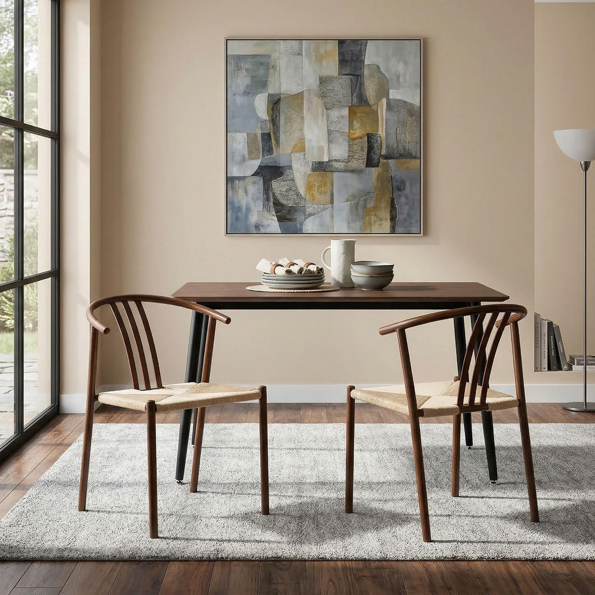 ESSZIMMERSTÜHLE AVA 2er-Set dunkelbraun - Dunkelbraun, Textil/Metall (52/75/56cm) - IDIMEX