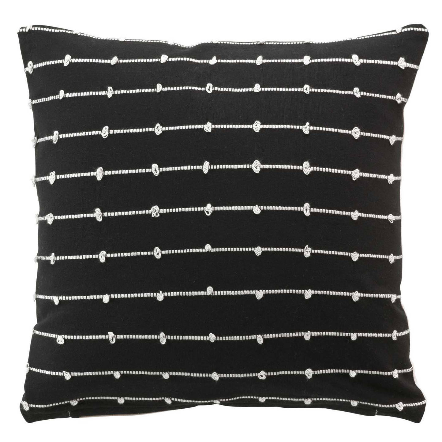 ZIERKISSEN Linechic 45/45 cm - Schwarz, Naturmaterialen (45/45cm) - Douceur d´intérieur