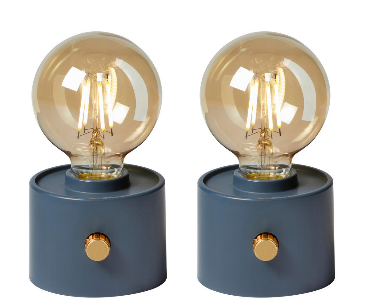 LED-TISCHLAMPE Vintage Edison dimmbar 10x9x16cm 2er-Set Anthrazit - Anthrazit, Kunststoff (10/8.7/16cm) - Northpoint