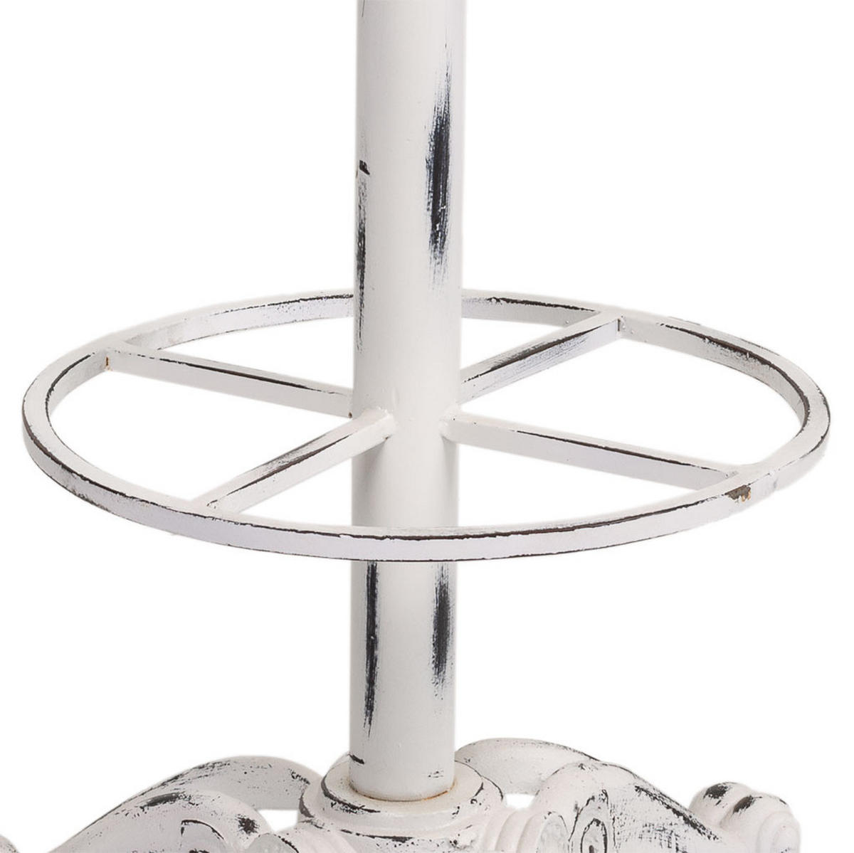 HOCKER aus Metall und Holz, weiß, 44x34x80cm - Weiß, Metall (44/80/34cm) - Wanderlust