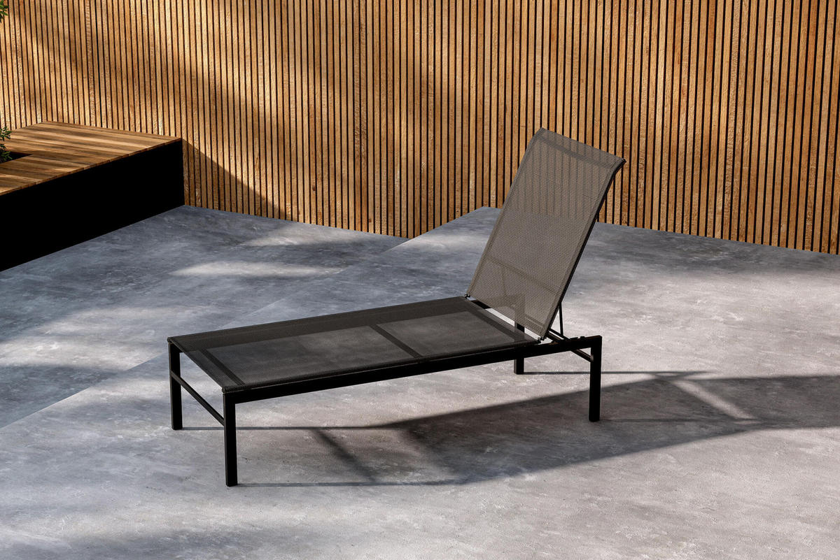 SONNENLIEGE MASSIMO Schwarz 60x189x97 cm - Schwarz, Metall (60/97/189cm) - FURNLUX