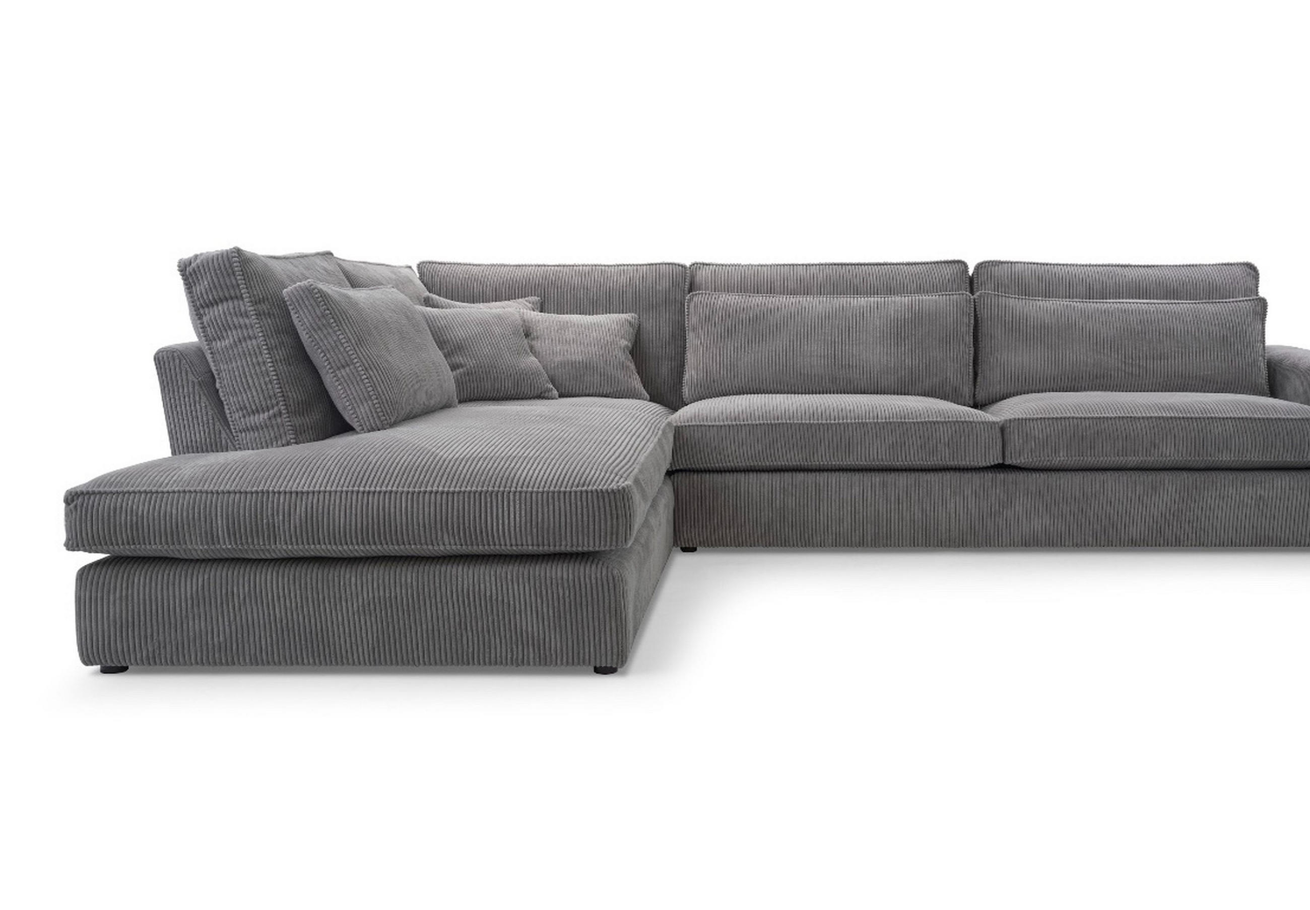 ECKSOFA Comforto MINI CORD 280 x 224 cm Ausrichtung links - Dunkelgrau, Textil (224/280cm) - AN-Moebel 4u