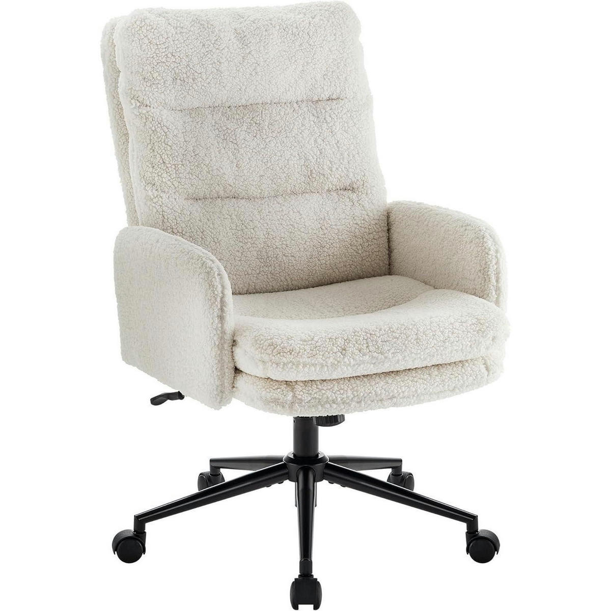BÜROSTUHL mit hoher Rückenlehne Kaschmir weiß - Weiß, Textil (72/106/72cm)