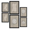 POSTER Set Mit 6 Kosmische Kontur In Form Abstracts Ästhetische Dekorative Gemälde Für Ihr Wohnzimmer, Schlafzimmer, Zuhause A3 & A4 Schwarzer Rahmen - Schwarz, Papier (29/3cm) - Nacnic