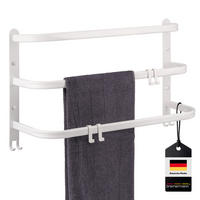 WAND-HANDTUCHHALTER 3 Stangen - Weiß, Metall (67.5/40/23cm) - bremermann