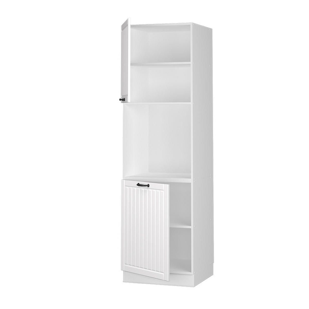 HERDUMBAUSCHRANK Fame-Line Weiß Landhaus 60 cm offen - Weiß, Holzwerkstoff (60/206.8/58cm) - Vicco