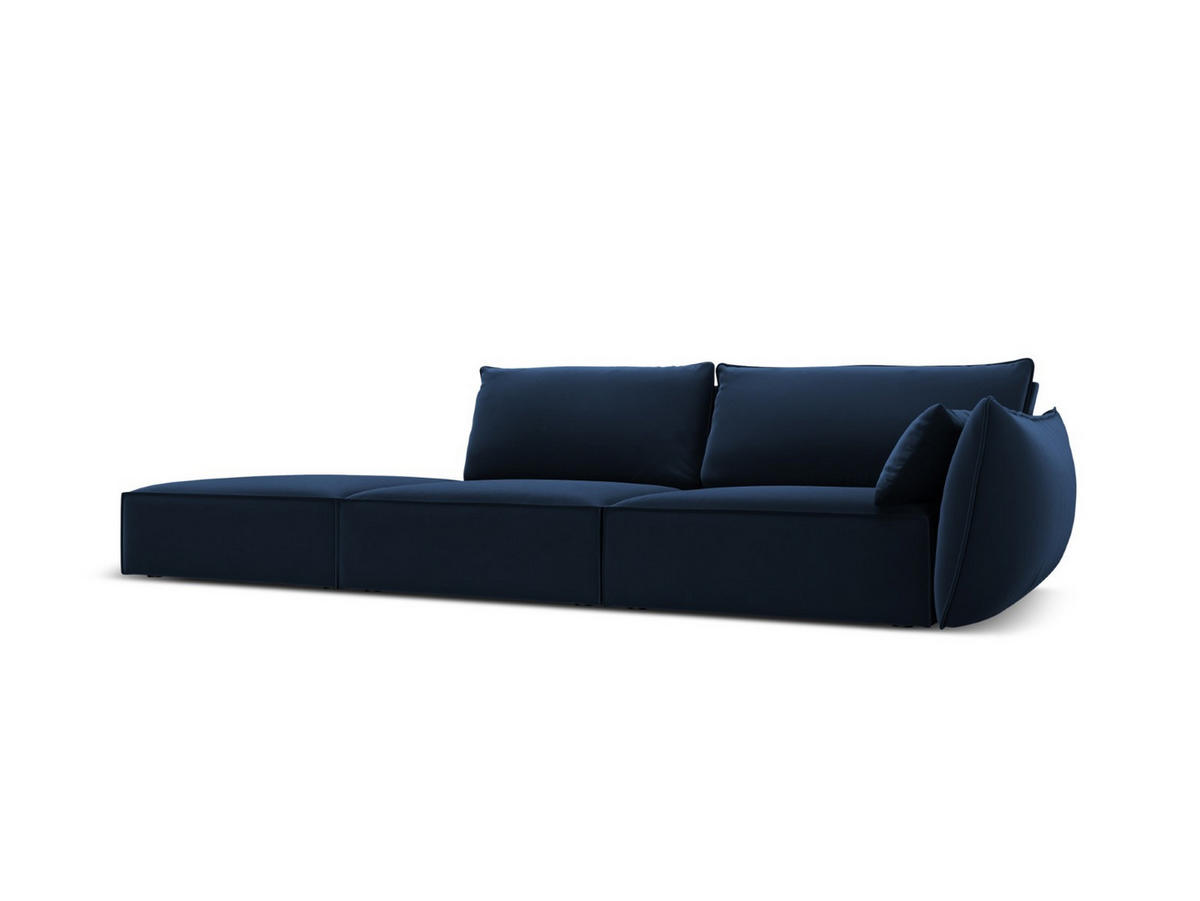 LINKES-SOFA Kaelle aus Samt königsblau 4 Sitzplätze - Blau, Textil (110/85/264cm) - Micadoni