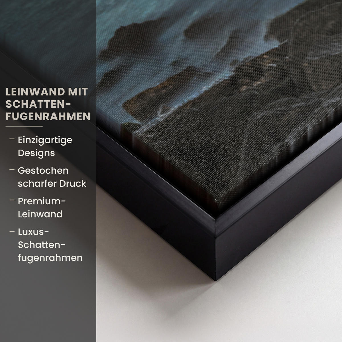 LEINWAND Bilder mit Rahmen - New York - Skyline - Stadt - Blau - 90x90 - Blaugrau, Textil (90/90cm) - MuchoWow