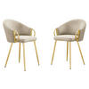 STUHL 2er-Set Muz DC-1171 (2 Stück in Samt) - Beige/Goldfarben, Textil/Metall (54/76/41cm) - MIRJAN24