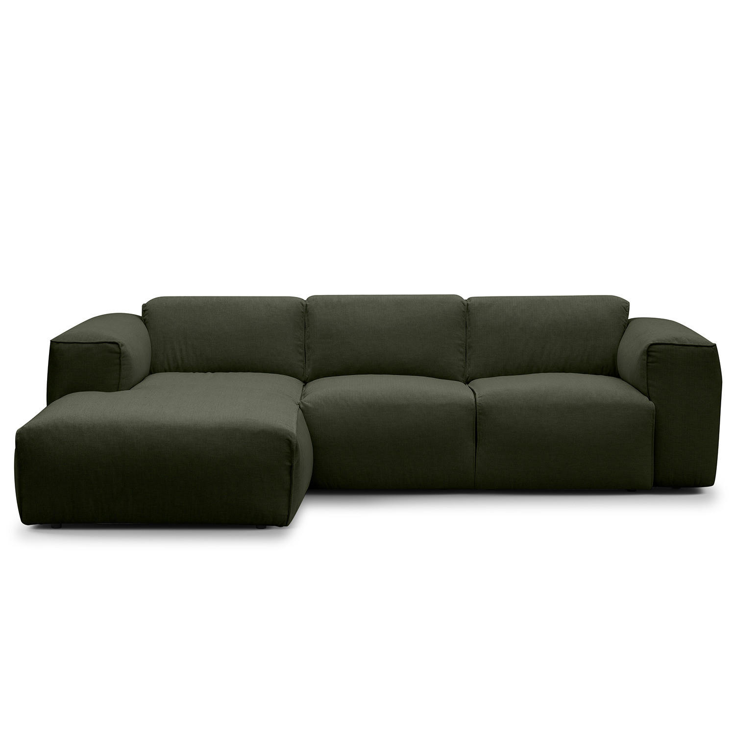 3-SITZER ECKSOFA mit Longchair - Schwarz/Grau, Textil (251/173cm) - home24