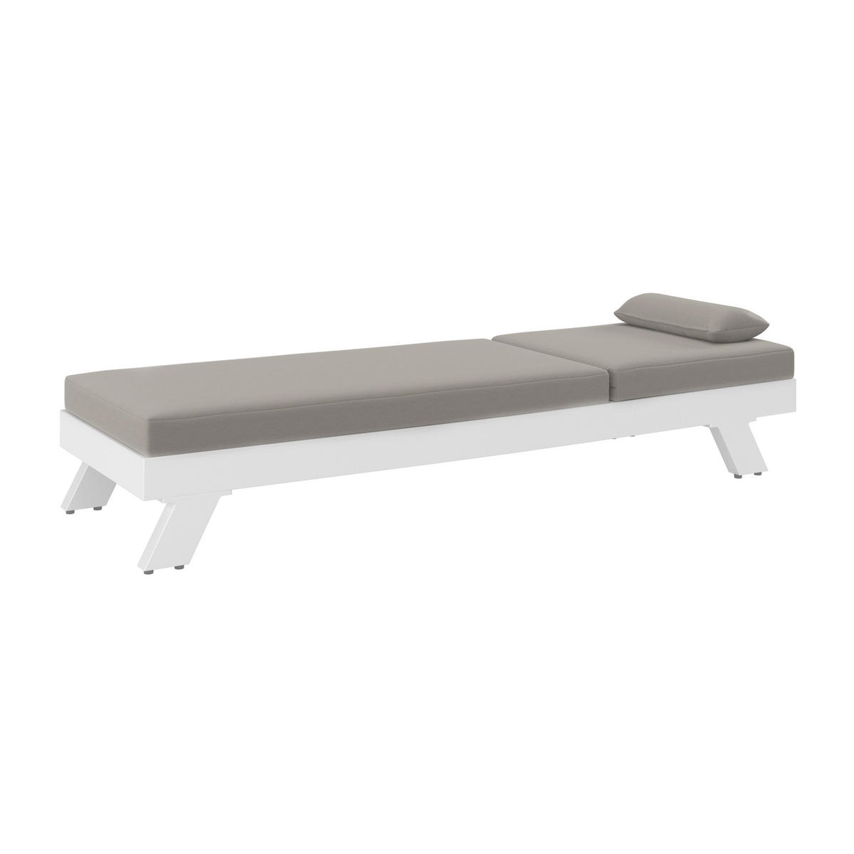 GARTENLIEGE Susa Hellgrau Metall/Outdoorstoff +Abdeckung - Hellgrau, Metall (1/40/200cm)