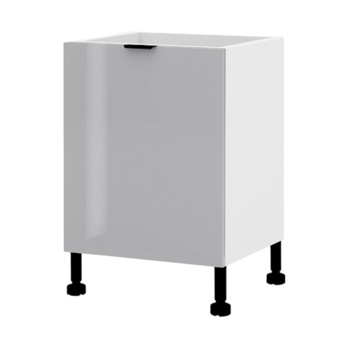 KÜCHENUNTERSCHRANK – 60 cm – D60 – Lunara – Grau Hochglanz - Grau, Holzwerkstoff (60/72/52cm) - hi-markt