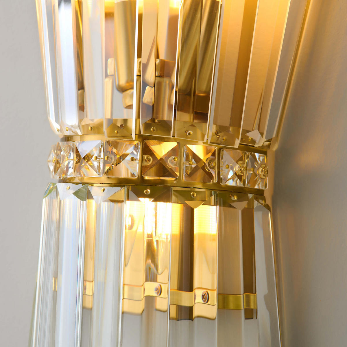 WANDLEUCHTE Giova, Transparent und goldfarben, 42cm - Transparent, Glas (26/42/13cm) - KOSILUM