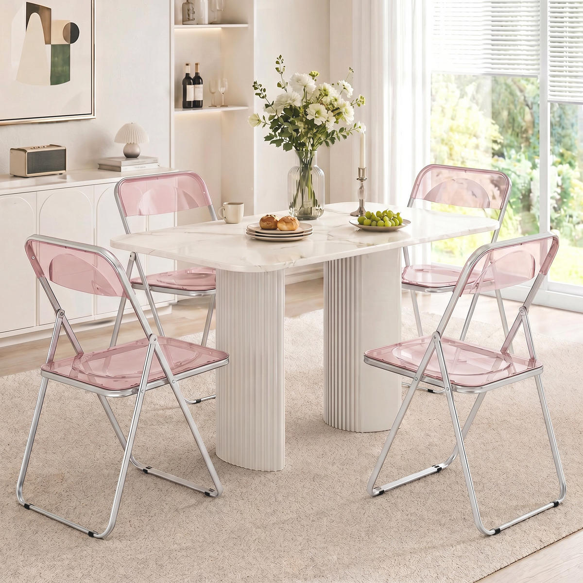 KLAPPSESSEL Rosa 4 Stück - Rosa, Kunststoff (47/75/48cm) - GiPP