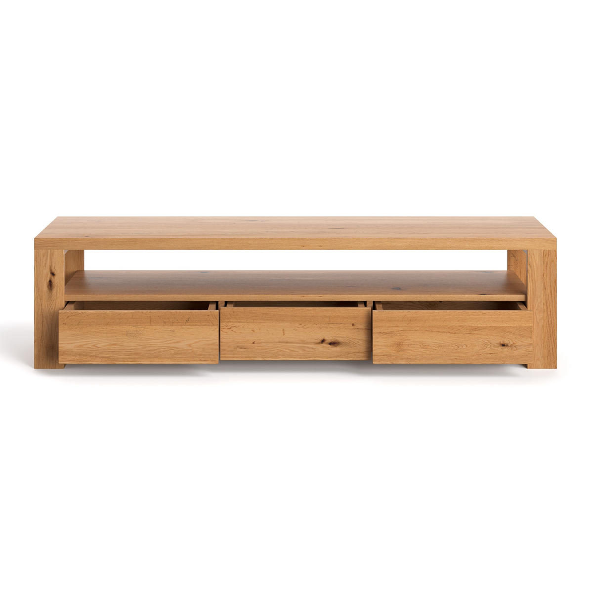 TV-SCHRANK Harmony aus massivem Eichenholz 220 cm - Eichefarben/Naturfarben, Holz (220/45/50cm) - Danzz