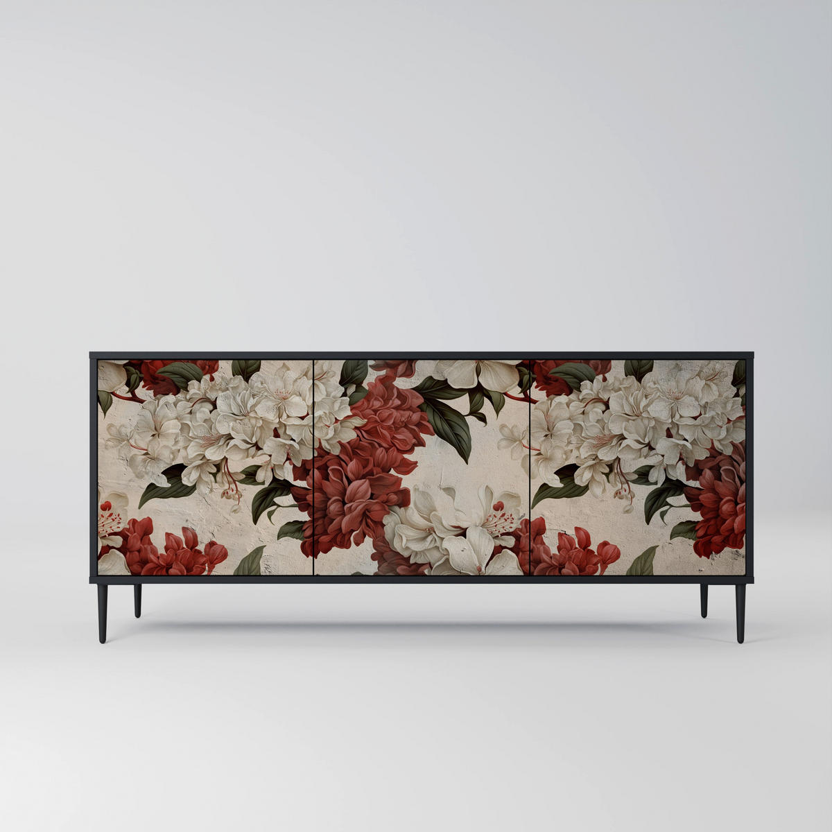 SIDEBOARD EPHEMERAL DAYS, Eicheneffekt, 164,5x42x77,5 cm, 3 Türen - Eichefarben/Buchefarben, Holzwerkstoff/Buchenholz (164.5/77.5/42cm) - SpaceRebels