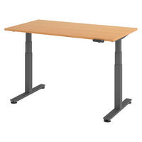 SCHREIBTISCH elektrisch XDSM 80/140/74 cm in Buchefarben/Graphitfarben - Buchefarben/Graphitfarben, Holzwerkstoff (80/140/74cm) - bümö