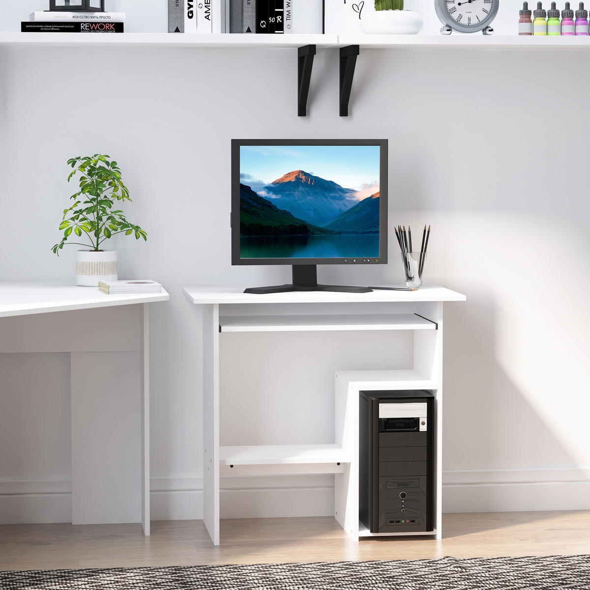 BÜROTISCH Weiß 1 Stück - Weiß, Holzwerkstoff (45/80/75cm) - GiPP