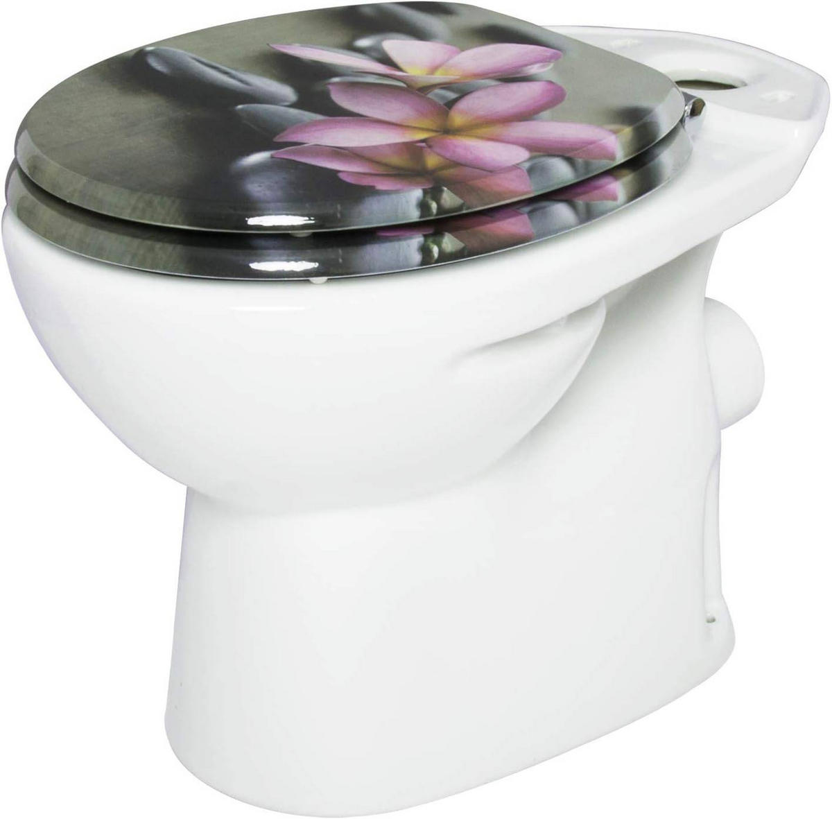 WC SITZ MDF Holzkern, Softclose Scharnier, Antibakteriell - Grau, Holzwerkstoff (37/5.7/44cm) - Woltu