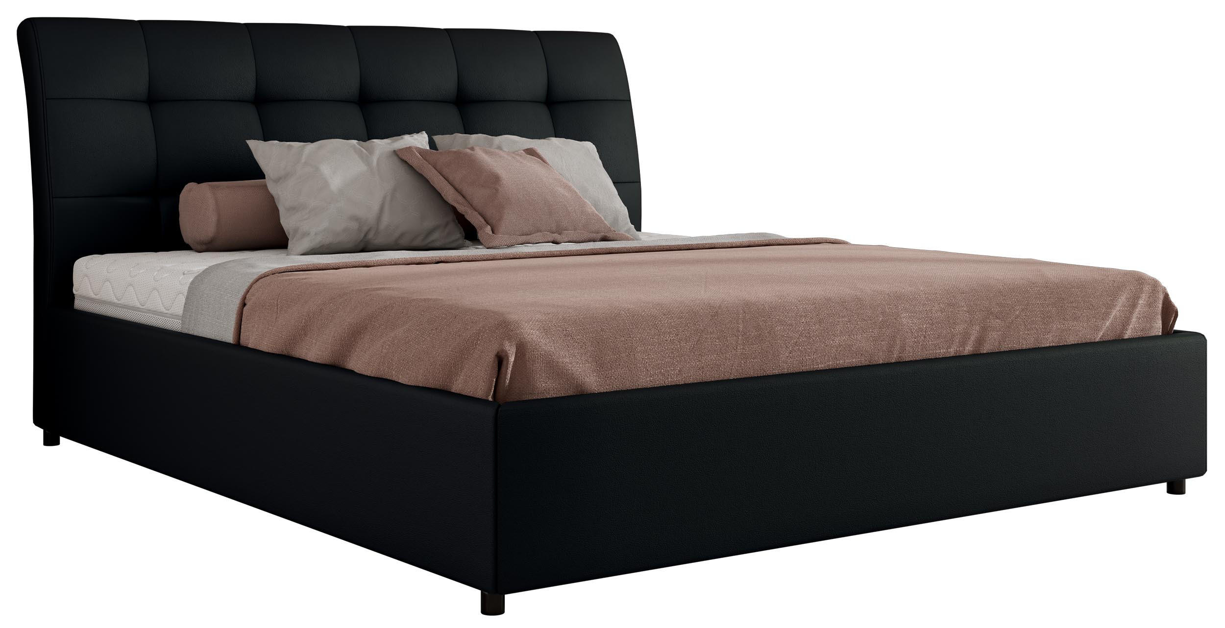 POLSTERBETT GALA CLASSIC 160/200 - Schwarz Kunstleder - Multipocket-Matratze - Schwarz, Textil (160/200cm) - MKS