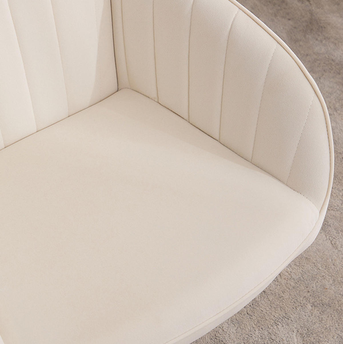 BÜRODREHSTUHL höhenverstellbar Velvet White - Weiß, Metall (60/97/62cm) - Meubliv