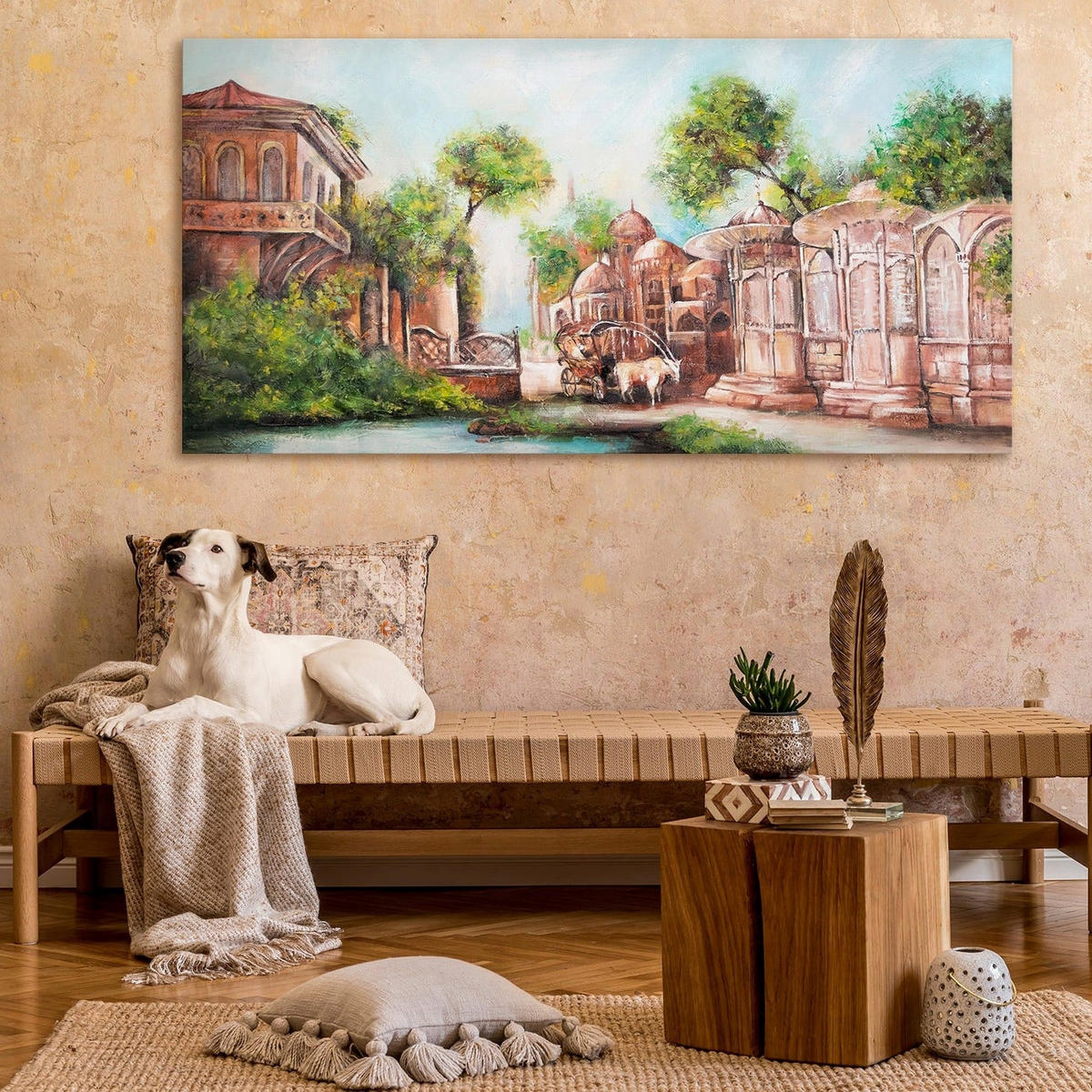 GEMÄLDE Stadtpassage auf Keilrahmen 140x70 cm - Multicolor, Holz (140/70cm) - YS-art gallery