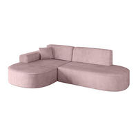 ECKSOFA Ottomane Links MARI-L1 - 232x163x73,5 cm Rosa Cord - Schwarz/Rosa, Holzwerkstoff/Kunststoff (163/234cm) - ALTDECOR