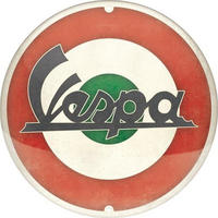 BLECHSCHILD 35 cm Rund Vespa Logo Italian - Multicolor, Metall (35/35/0.2cm) - Nostalgic-Art