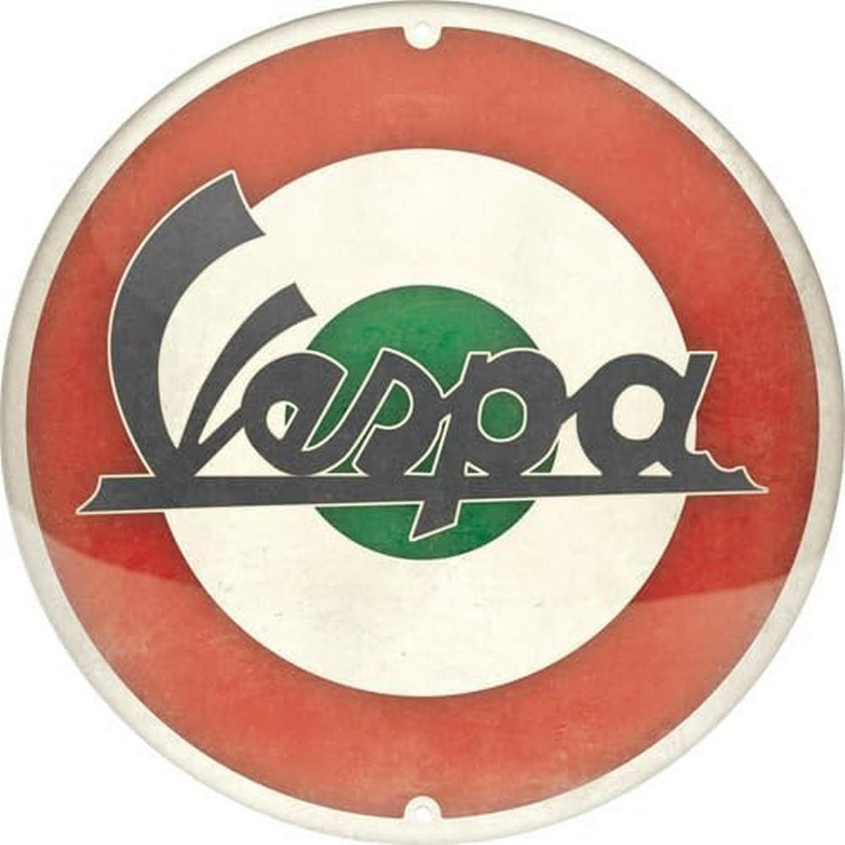 BLECHSCHILD 35 cm Rund Vespa Logo Italian - Multicolor, Metall (35/35/0.2cm) - Nostalgic-Art