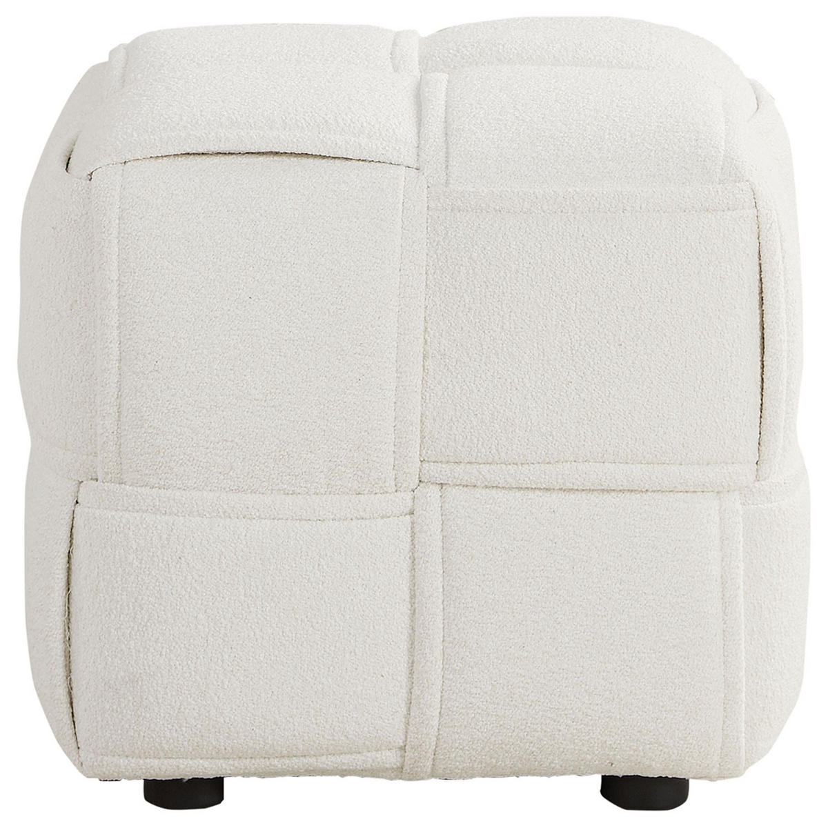 HOCKER Bouclé 46/41/46 cm in Beige - Beige, Textil (46/41/46cm) - Homestyle4u