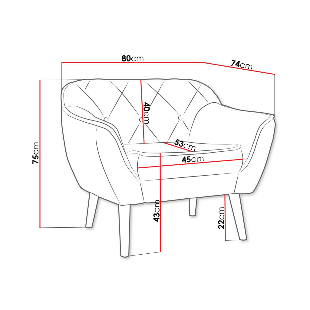 Thumbnail - Mirjan24 Sessel, Hellgrau, Textil, Kiefer, 1-Sitzer, Rechteckig, 80x75x74 cm, Wohnzimmer, Sessel, Polstersessel