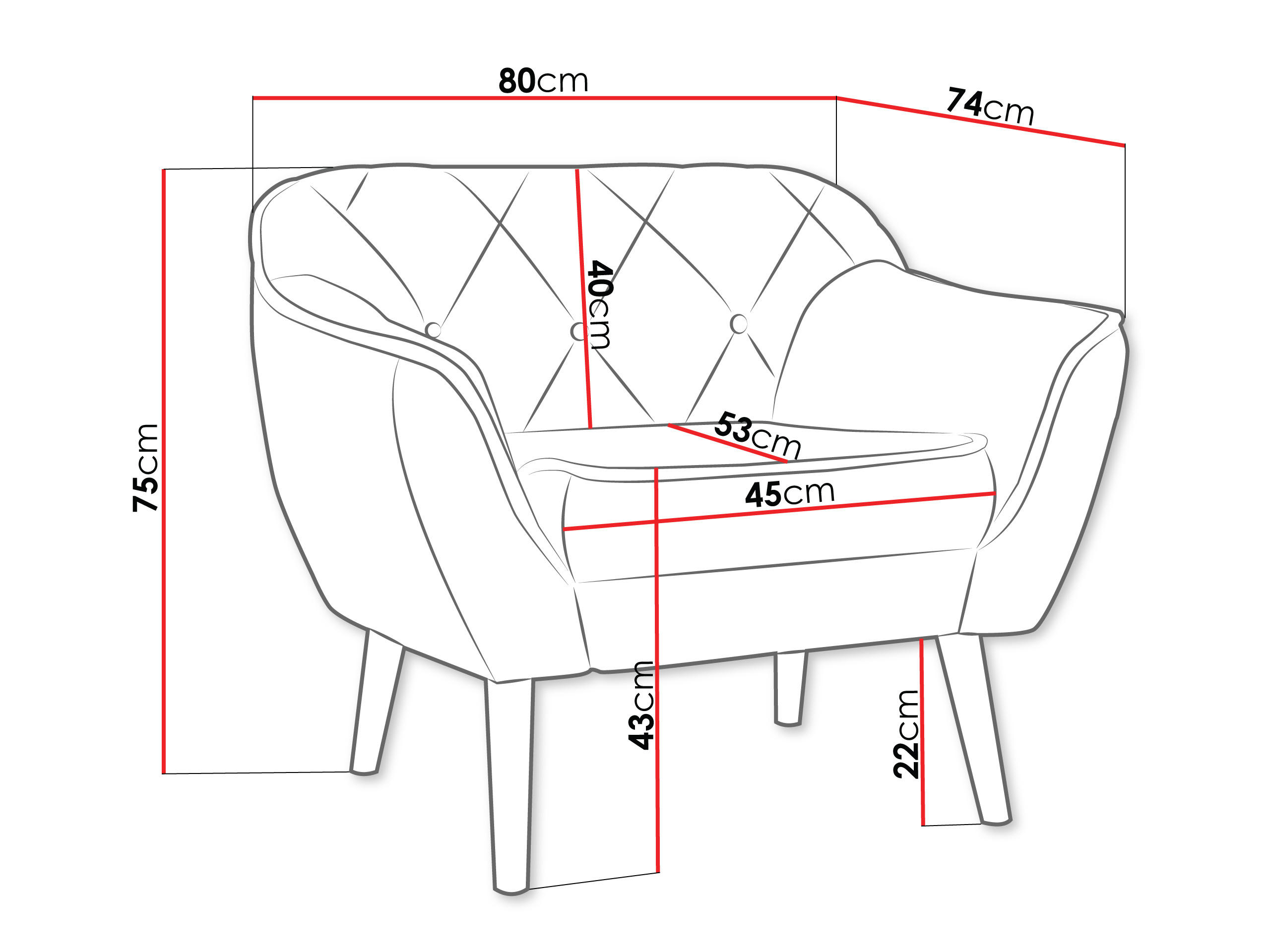 Thumbnail - Mirjan24 Sessel, Grau, Textil, Kiefer, 1-Sitzer, Rechteckig, 80x75x74 cm, Wohnzimmer, Sessel, Polstersessel