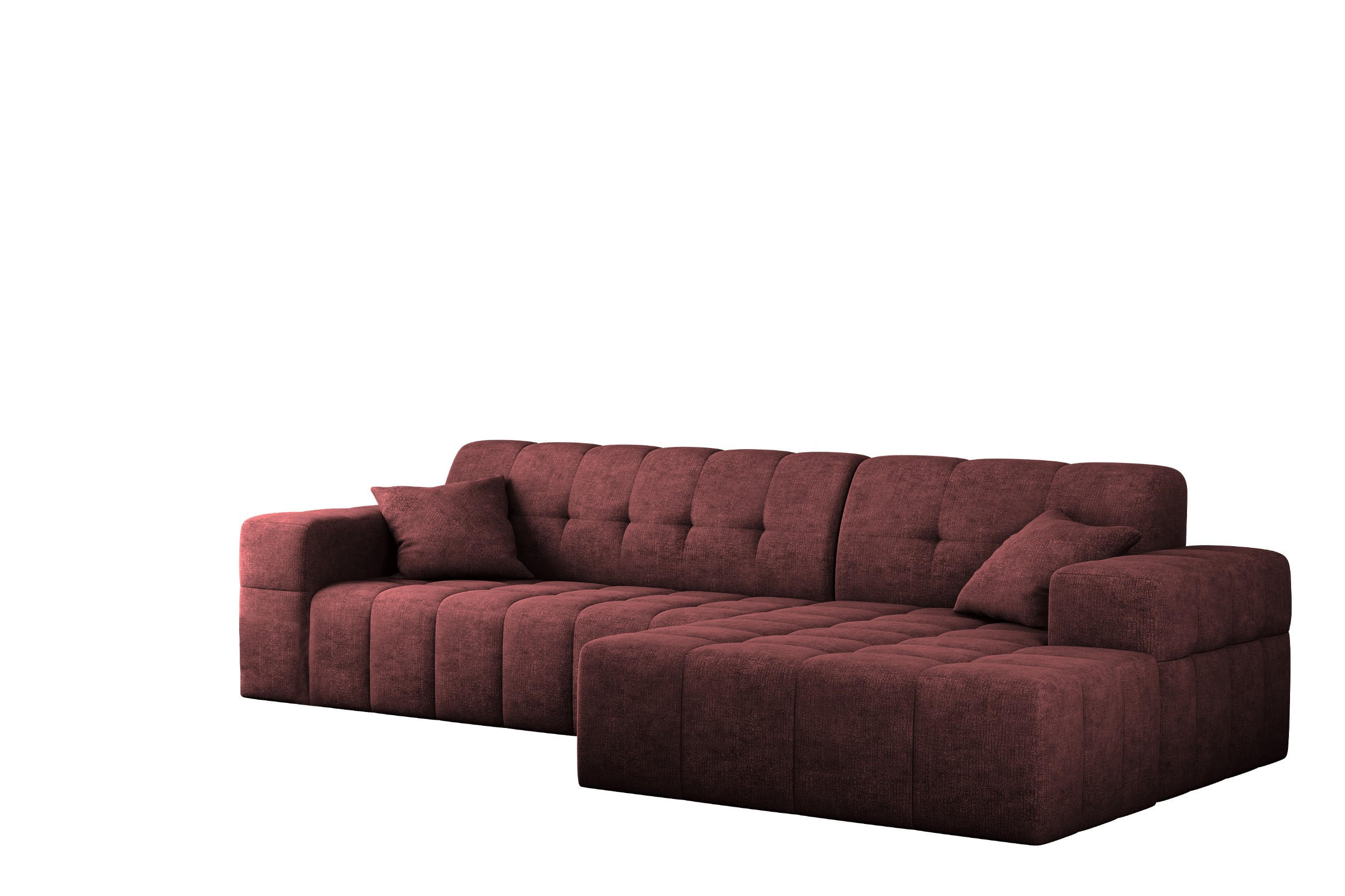 ECKSOFA NIMES Stoff Perfect Harmony Rotwein Rechts - Rot, Holz/Kunststoff (265/168cm) - Kaiser Möbel