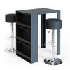 BARTISCH-SET Anthrazit 57 x 80 cm mit 2 Barhockern - Anthrazit, Holzwerkstoff (57/106/80cm) - Vicco