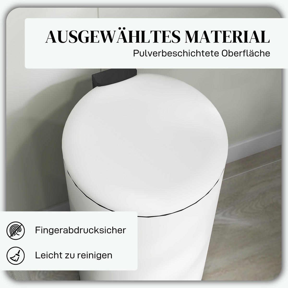 MÜLLEIMER 30L Treteimer, Metall, 36 x 30 x 63,5 cm - Weiß, Kunststoff (36/63.5/30cm) - HOMCOM