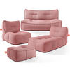 GARTENLOUNGE-SET LOVIA, Möbel-Set, Rot/Weiß - Rot, Textil - KONSIMO®