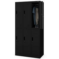 UMKLEIDESCHRANK Spind TOKIO 6 Abteile 185x90x45cm Schwarz - Schwarz, Metall (90/185/45cm) - DELUKE