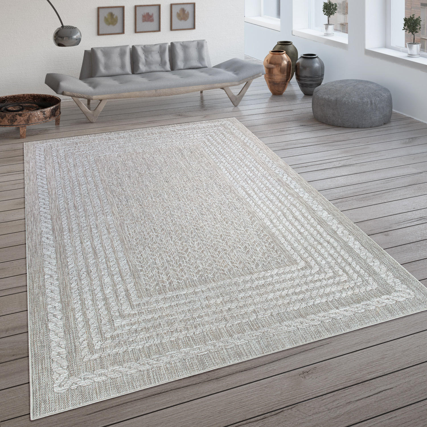 OUTDOORTEPPICH 80/150 cm Liege 390 - Creme, Textil (80/150cm) - Paco Home