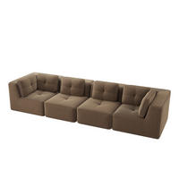 4-SITZER-SOFA DE-34220 mit Tiefsitz Braun - Braun, Textil (104/69/386cm) - ComfortXL
