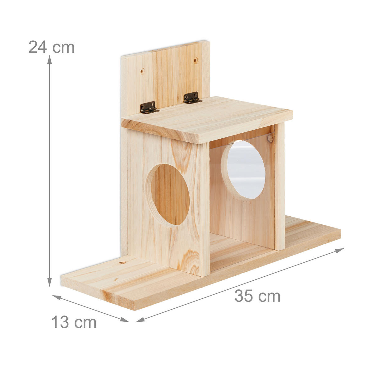 EICHHÖRNCHENFUTTERHAUS - Hellbraun, Holz/Kunststoff (35/24/13cm) - Relaxdays