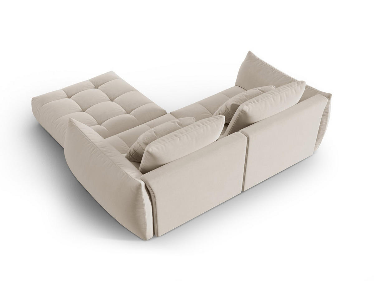 SOFA modular Bloom aus Samt ecru 3 Sitzplätze - Ecru, Textil (216/232cm) - Micadoni