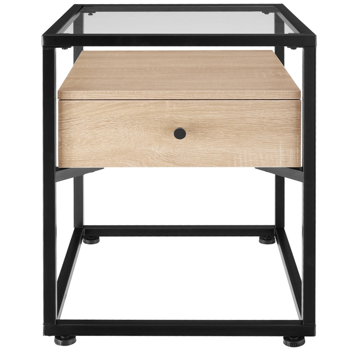 NACHTSCHRANK Preston,43 x 45 x 54,5 cm,Industrial Holz hell, Eiche Sonoma - Naturfarben, Holzwerkstoff (43/54.5/45cm) - tectake