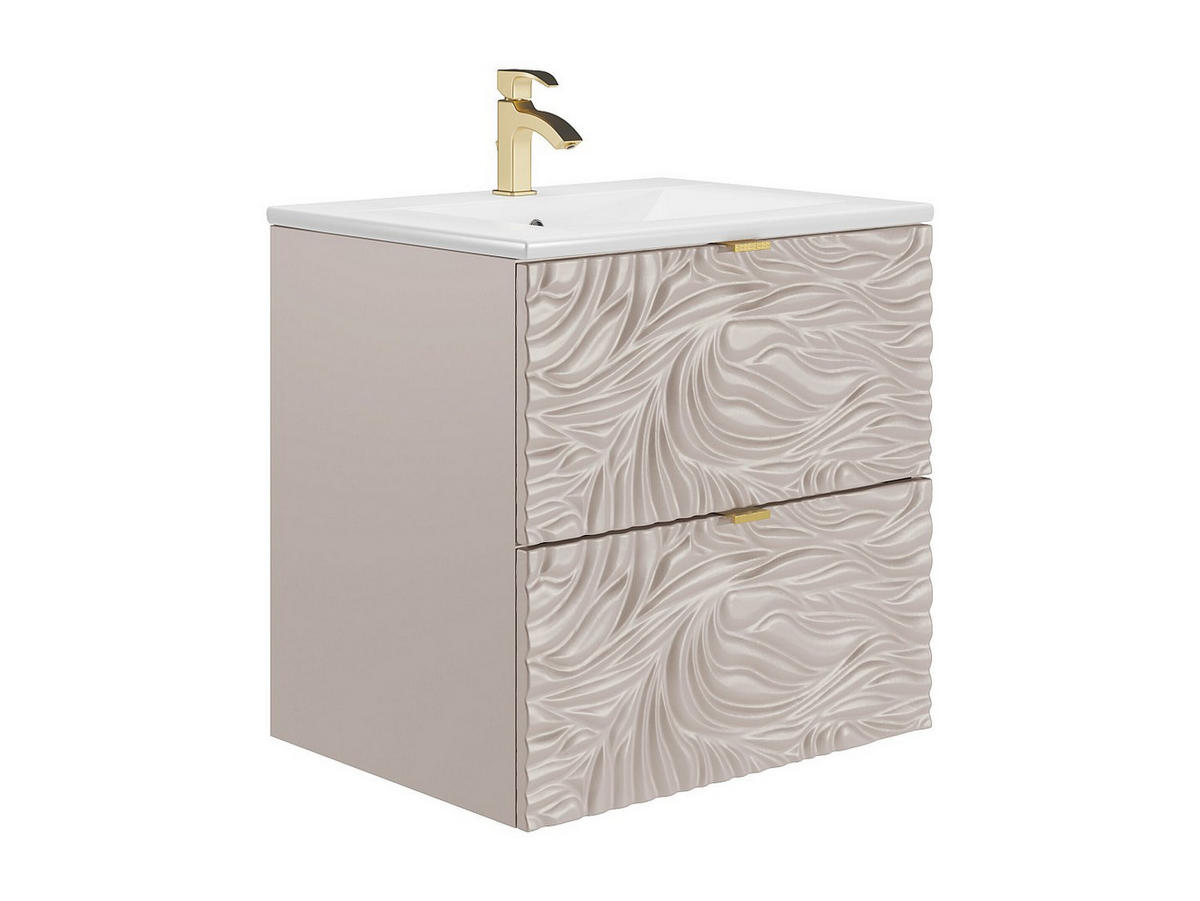 EINZELWASCHTISCH - 60 cm x 46 cm - Holz, Platte - Beige - RINAREL - Beige, Holz (60/60/46cm) - Vente-Unique